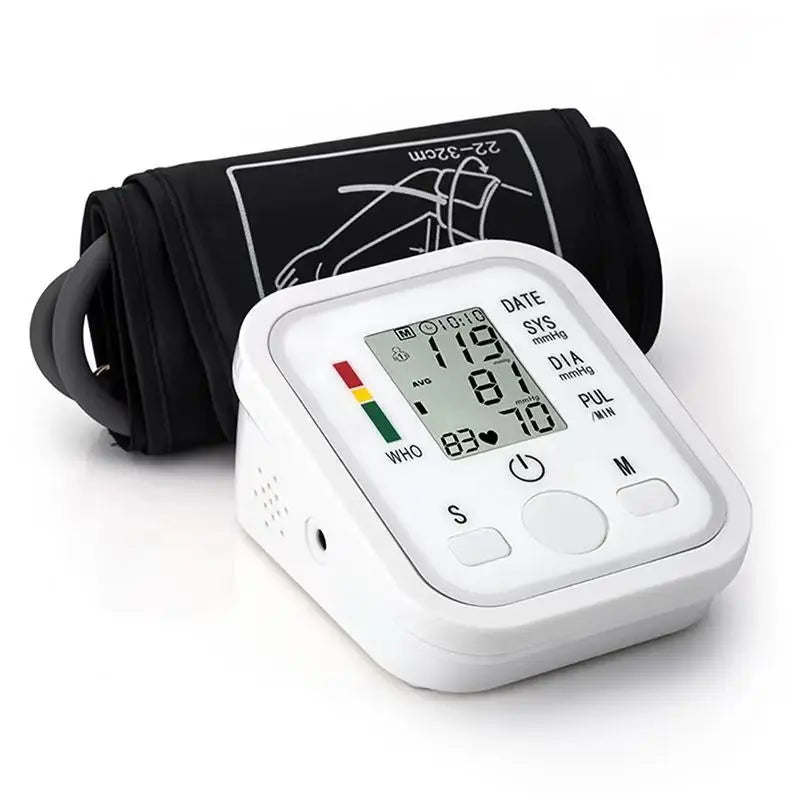 Digital Upper Arm Blood Pressure Monitor – Portable Automatic Tonometer