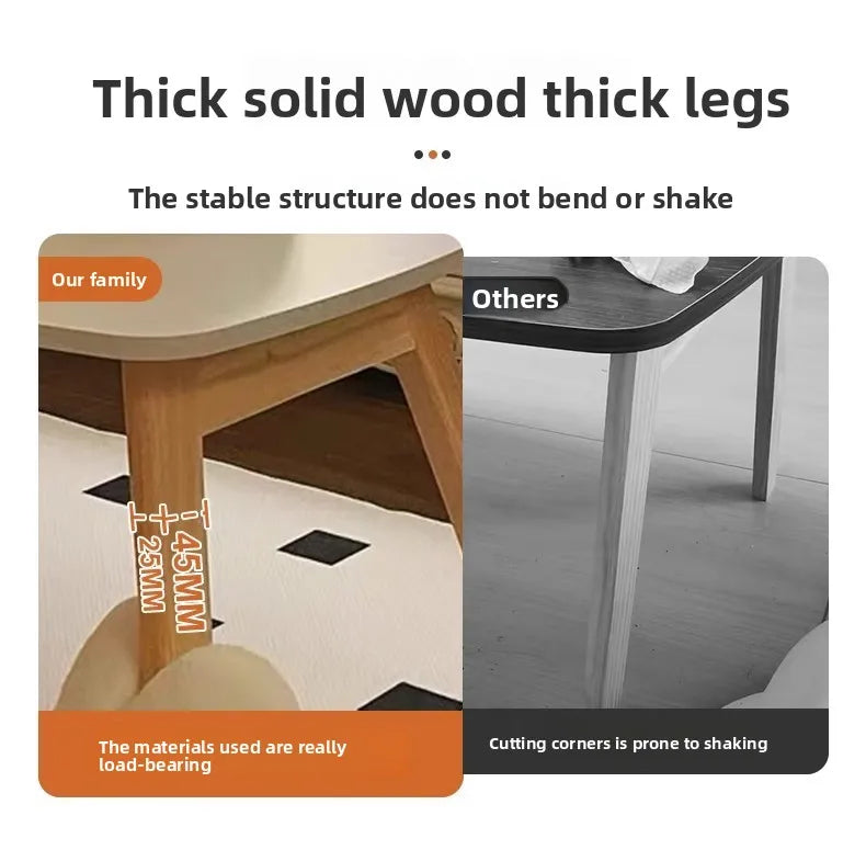 Foldable Solid Wood Coffee Table – Small Apartment Living Room Furniture