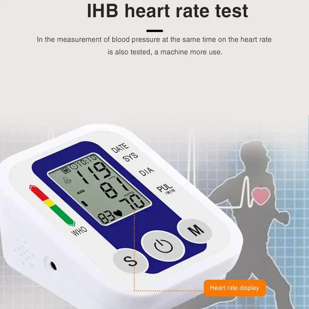 Digital Upper Arm Blood Pressure Monitor – Portable Automatic Tonometer