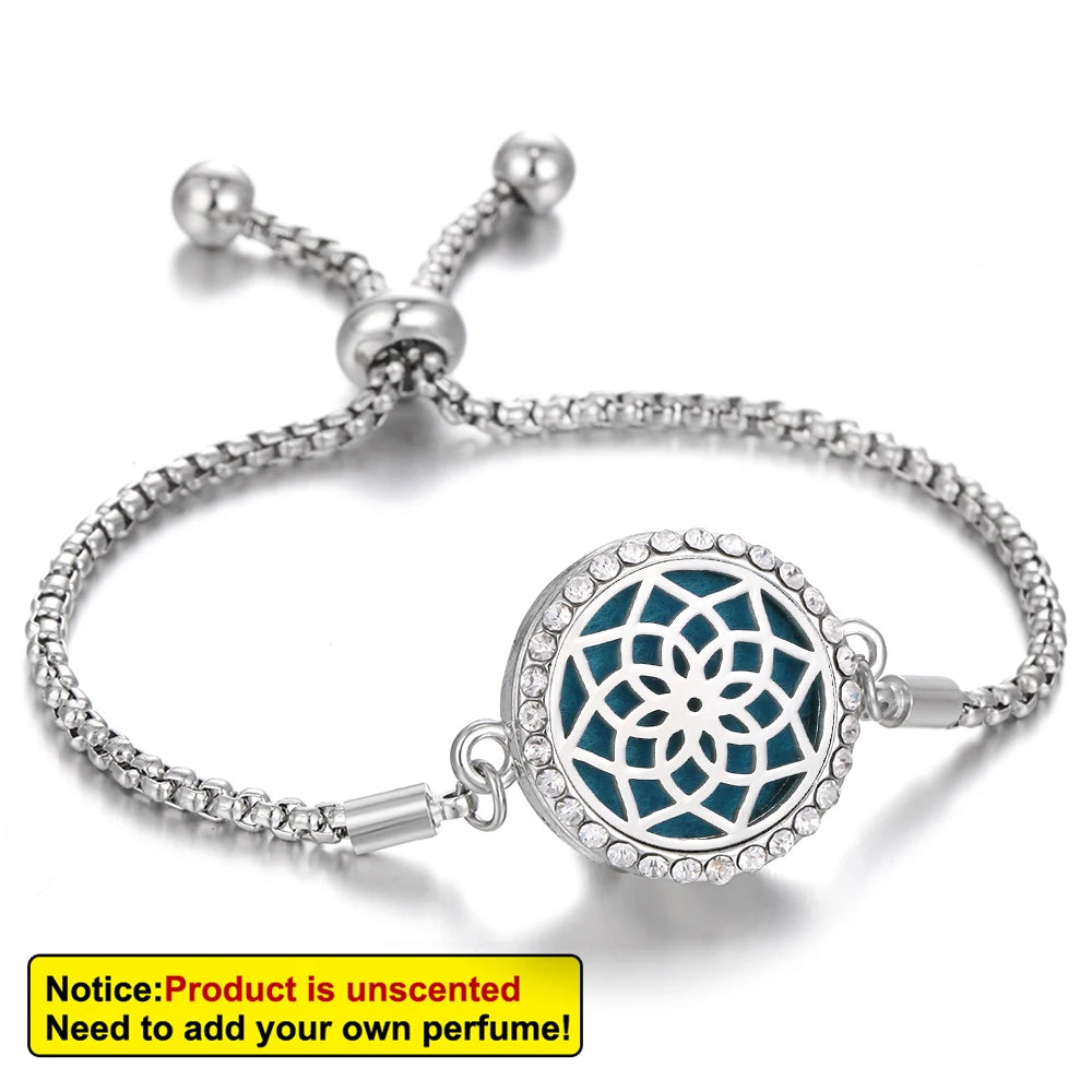 Aromatherapy Bracelet Diffuser Jewelry - Stainless Steel Locket Pendant