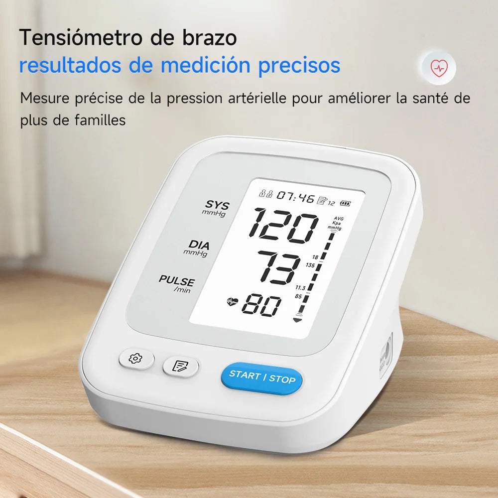 Portable Digital Upper Arm Blood Pressure Monitor Measurement Tool Rechargeable