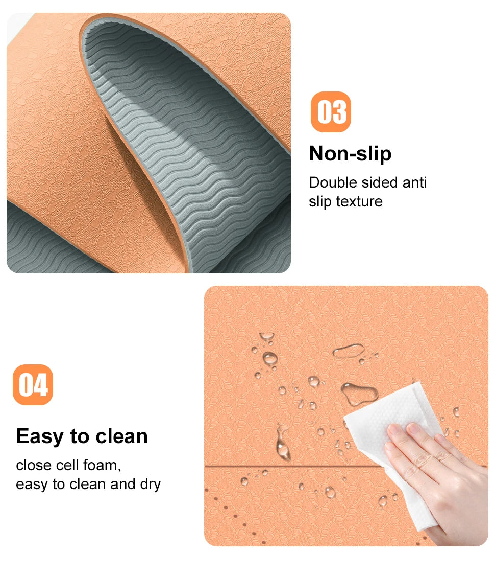 WESTTUNE Non-Slip Yoga Mat with Strap & Bag