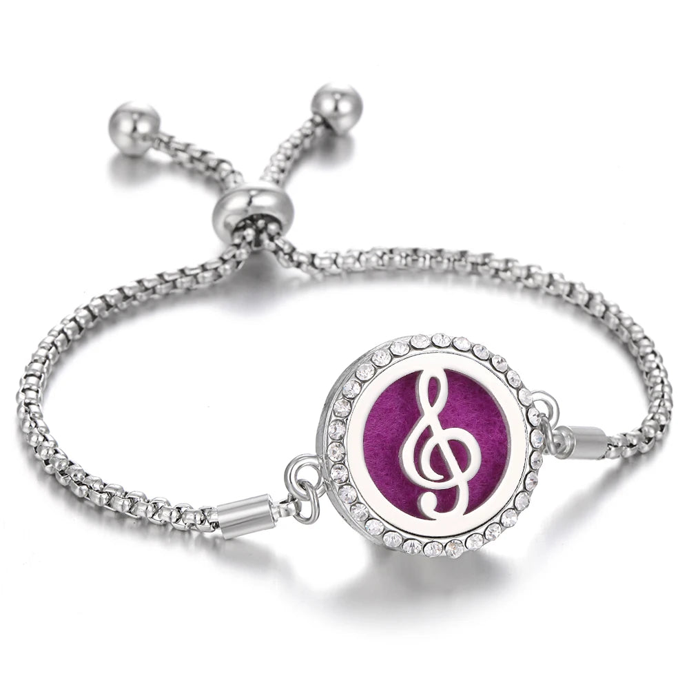Aromatherapy Bracelet Diffuser Jewelry - Stainless Steel Locket Pendant