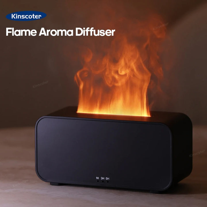 Mini Flame Aroma Diffuser – LED Humidifier with Timer & Colorful Lights