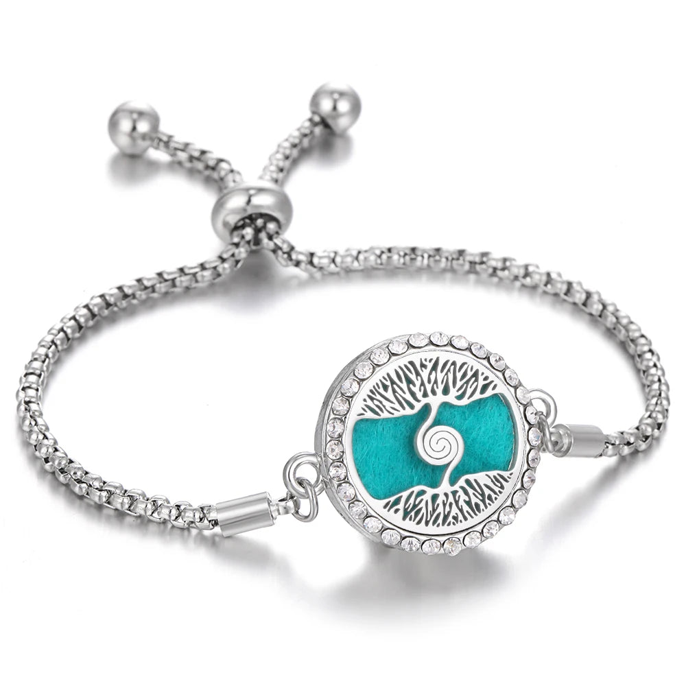 Aromatherapy Bracelet Diffuser Jewelry - Stainless Steel Locket Pendant