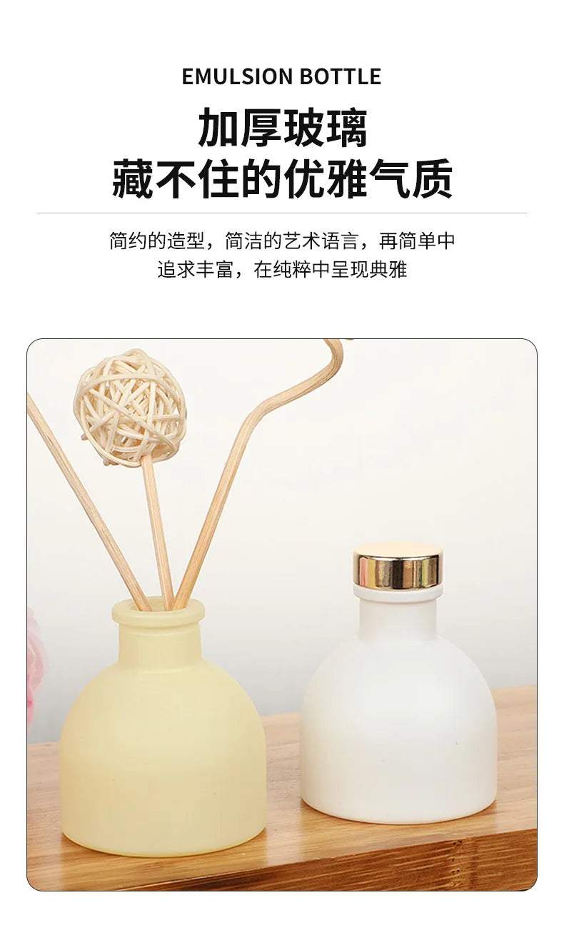 50ml Empty Glass Diffuser Bottle – Pink/White/Yellow/Black for Home Fragrance