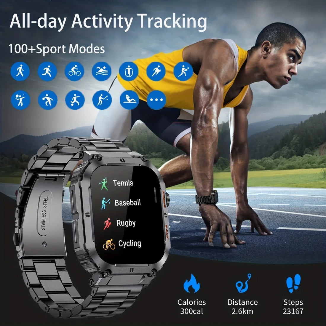LIGE 1.96” Bluetooth Call Smartwatch for Men