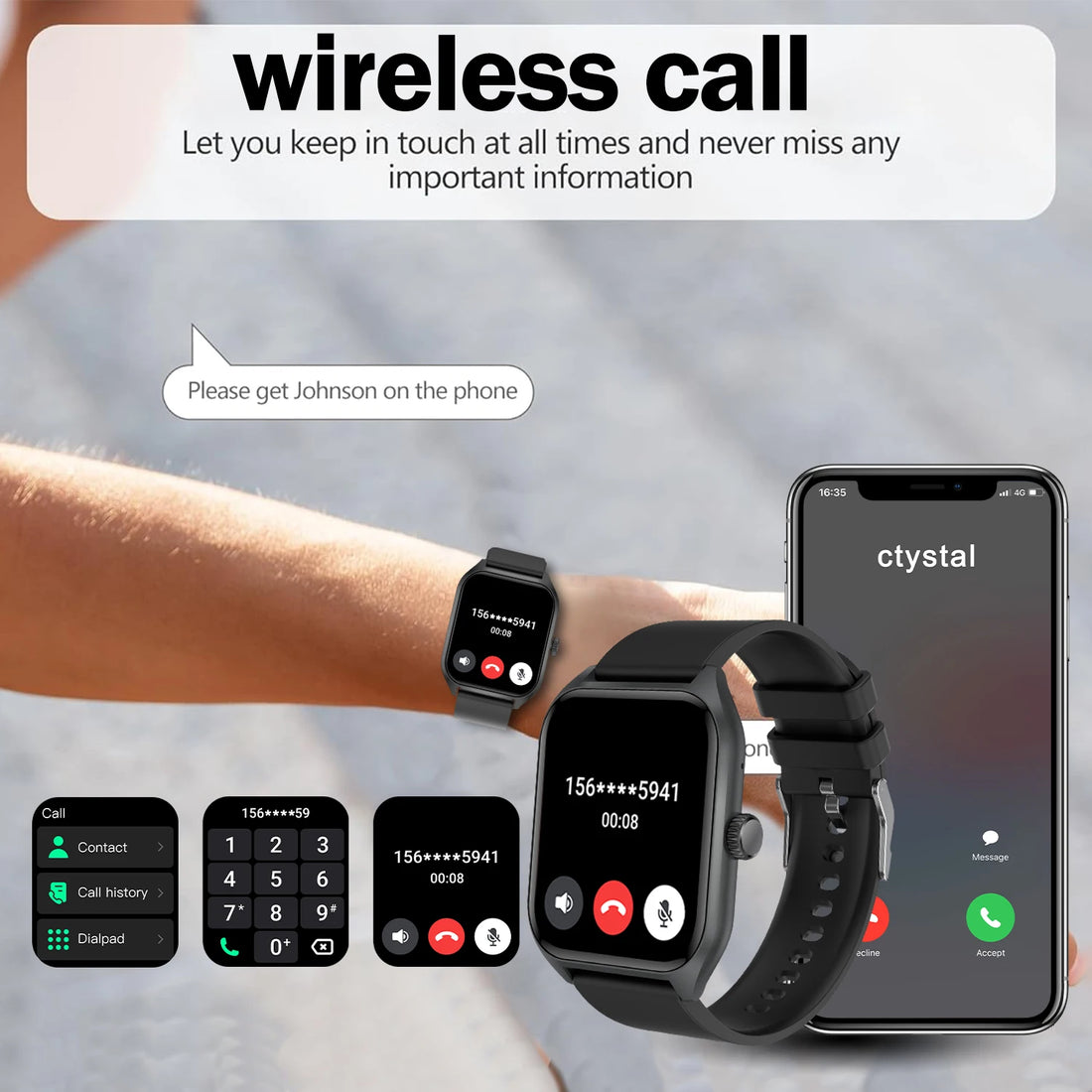 AI Voice Assistant Smartwatch 1.96" HD Screen