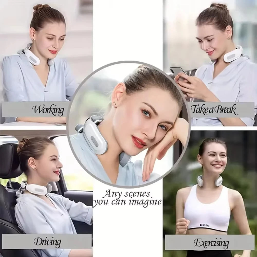 Portable Smart Neck Massager – USB Rechargeable Deep Tissue Cervical Relief Device