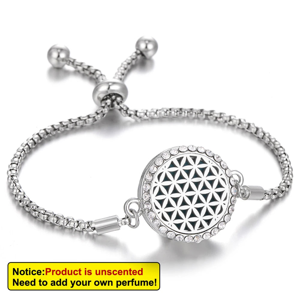 Aromatherapy Bracelet Diffuser Jewelry - Stainless Steel Locket Pendant