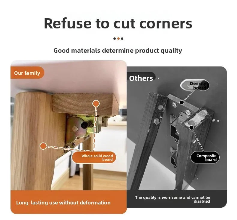 Foldable Solid Wood Coffee Table – Small Apartment Living Room Furniture