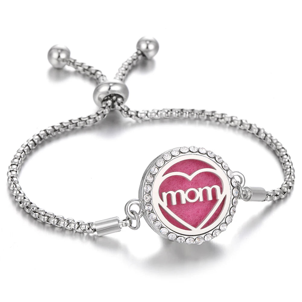 Aromatherapy Bracelet Diffuser Jewelry - Stainless Steel Locket Pendant