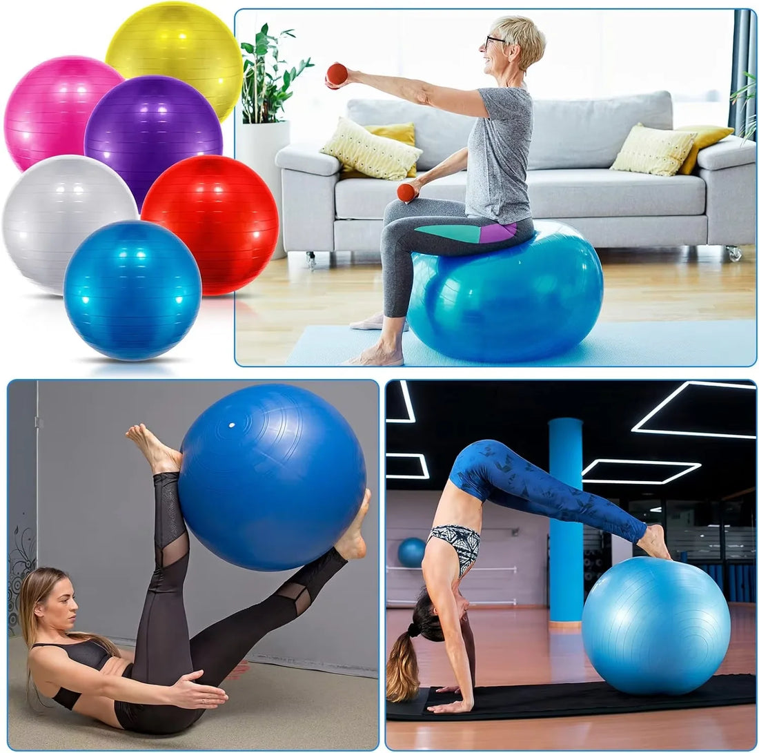 Anti-Burst Yoga & Pilates Ball – 25/55/75cm Fitness Sculpting Ball