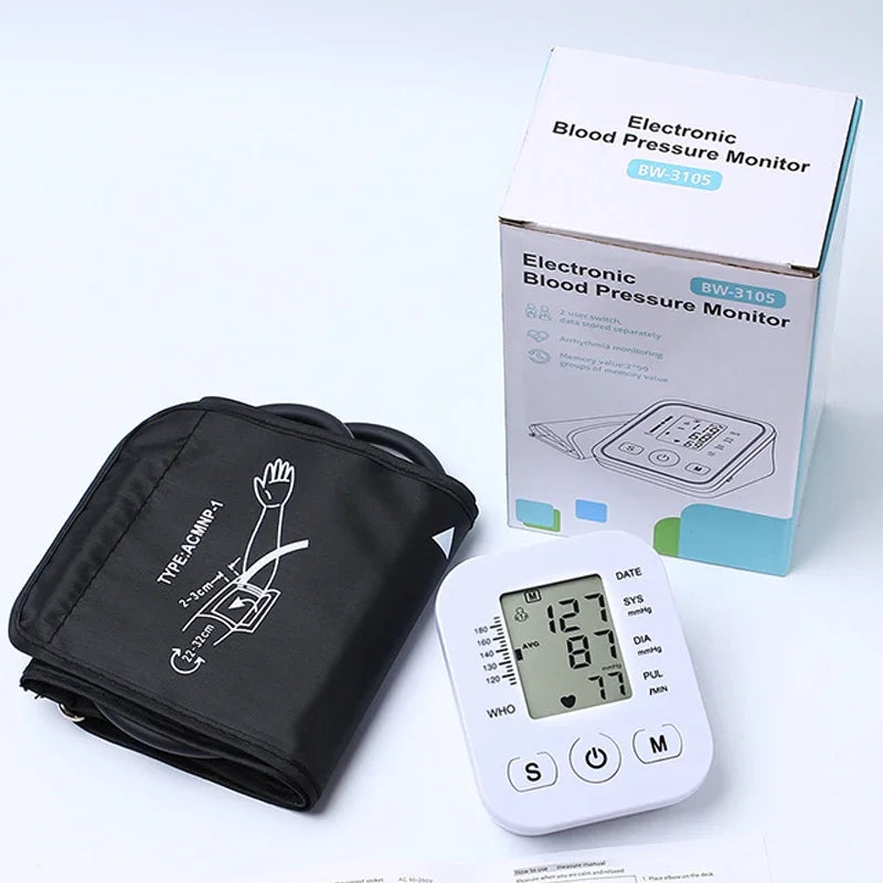 Digital Arm Blood Pressure Monitor – LCD Portable BP Meter