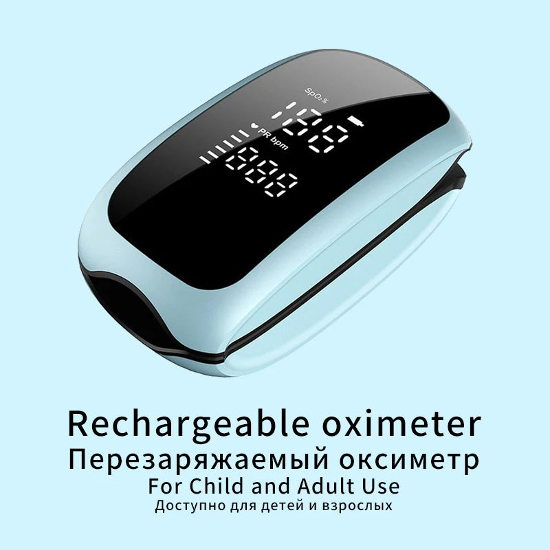 Rechargeable Finger Pulse Oximeter – Digital SpO2 & Heart Rate Monitor