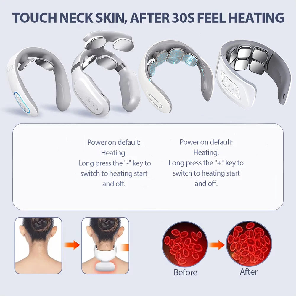 Portable Smart Neck Massager – USB Rechargeable Deep Tissue Cervical Relief Device