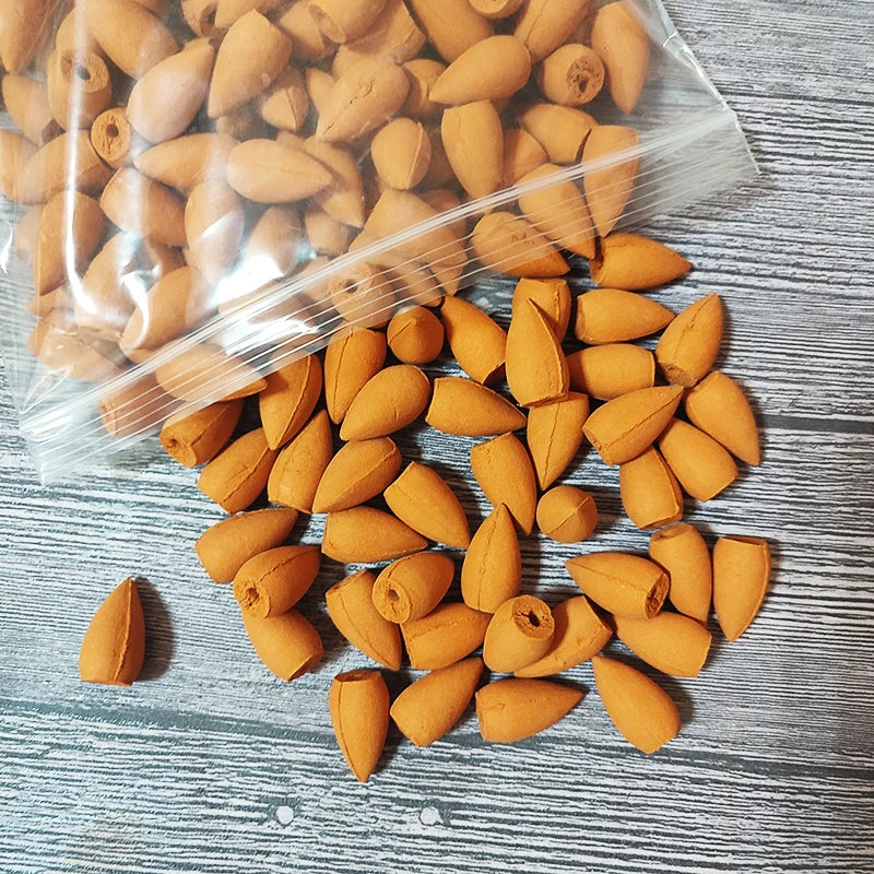 Backflow Incense Cones – Mixed Natural Scents for Waterfall Burners - 100g about 56pcs