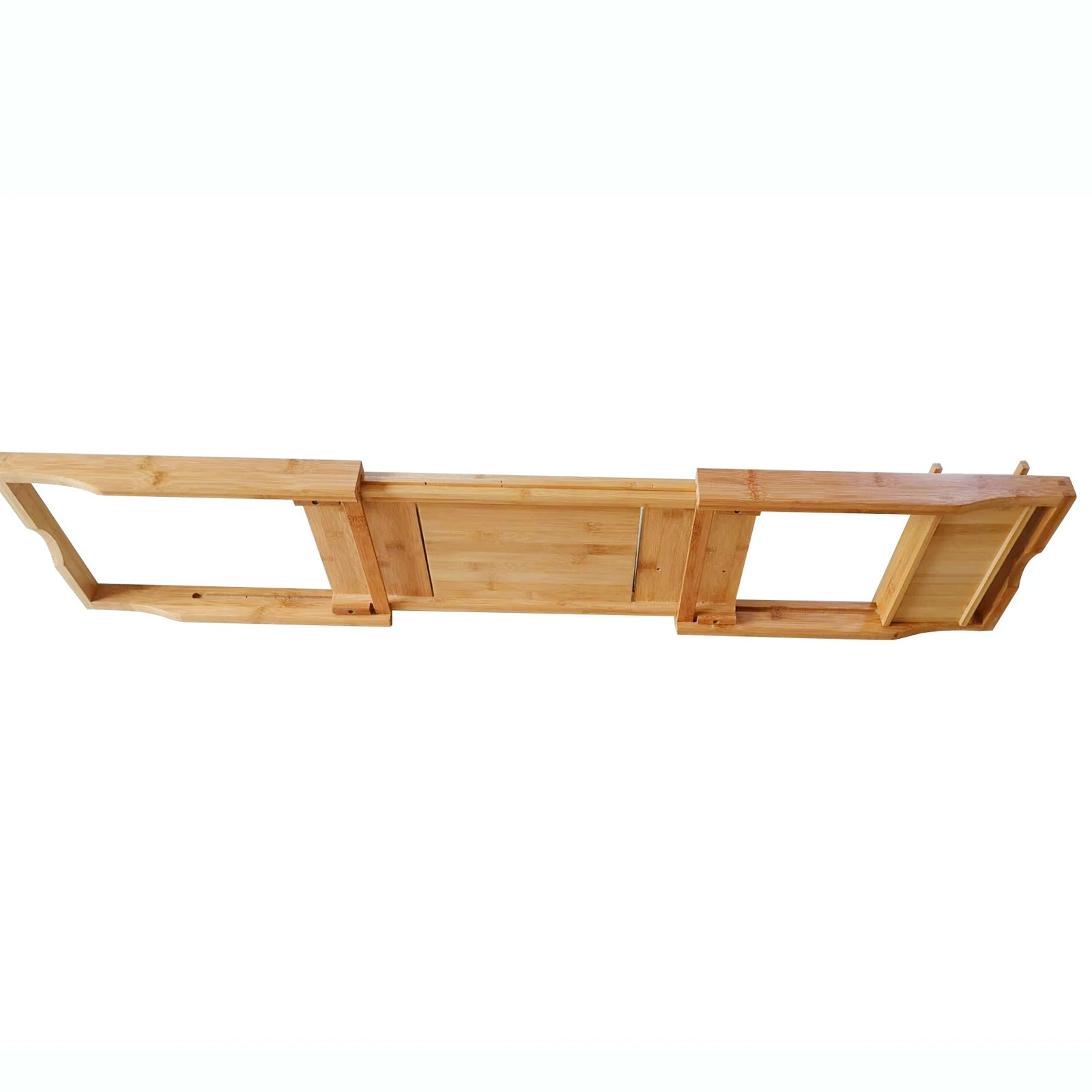 Retractable Design Bamboo Bathtub Tray, Log Color Bamboo and Waterproof Tray, Expandable Strong Load-Bearing Bathroom Tray