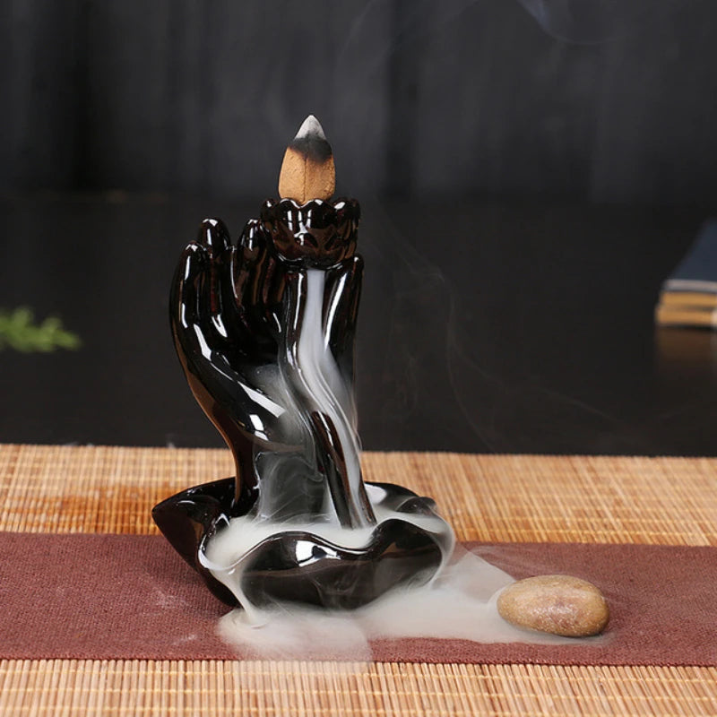 Ceramic Backflow Incense Burner – Zen Home & Yoga Decor (No Incense Included)