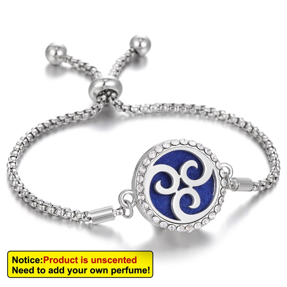Aromatherapy Bracelet Diffuser Jewelry - Stainless Steel Locket Pendant