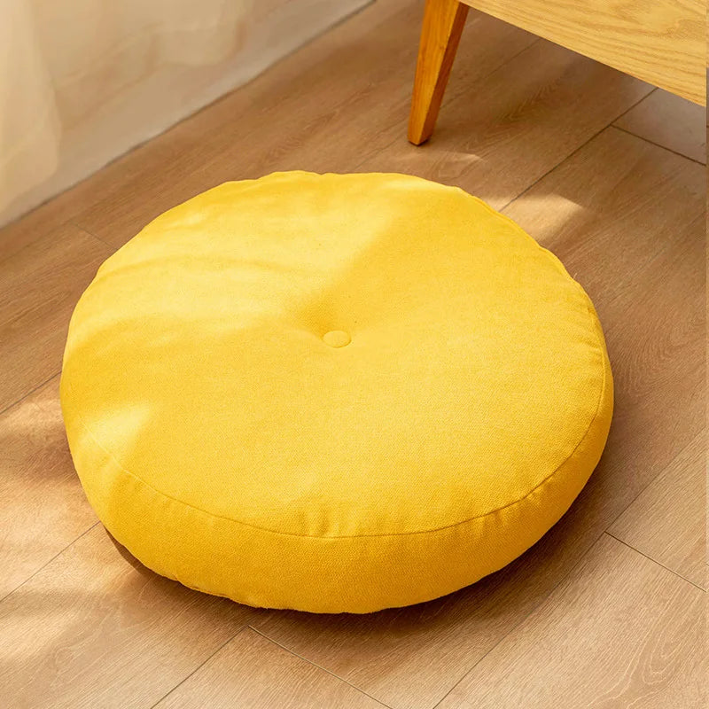 Round Floor Seat Pillow – Solid Color Meditation & Yoga Cushion