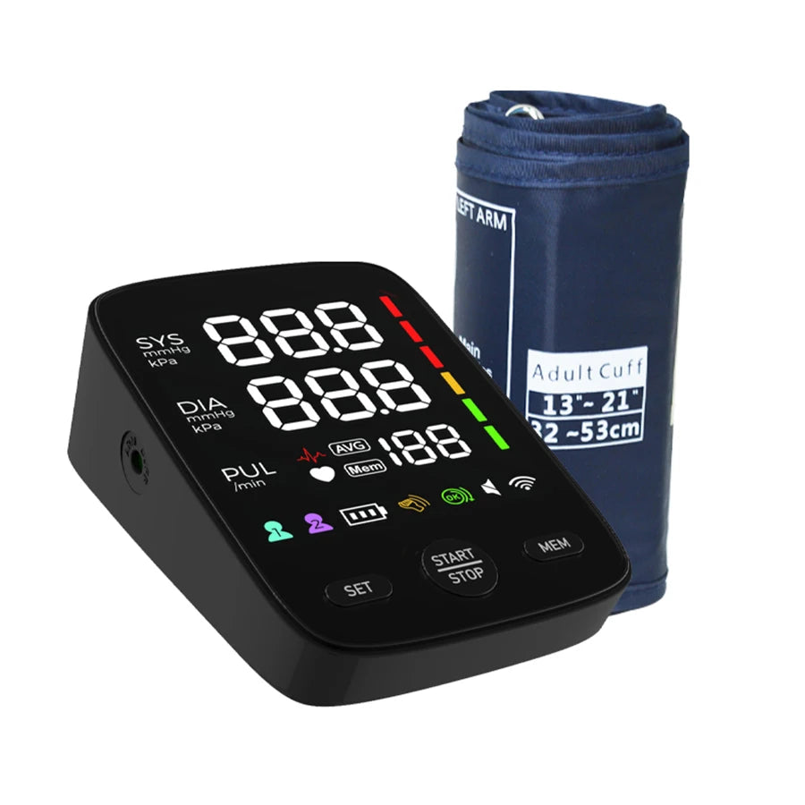 Kingclinic Upper Arm Blood Pressure Monitor – LED Backlit Screen with Adjustable Cuff