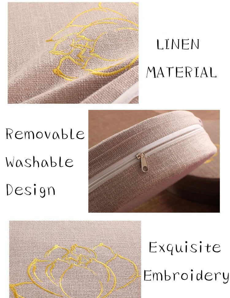 40x6cm Linen Meditation Cushion & Yoga Mat