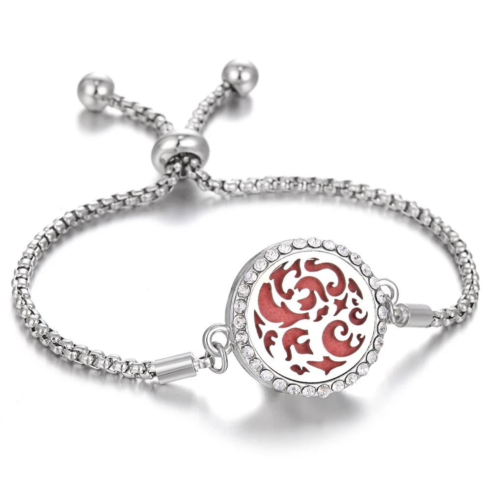 Aromatherapy Bracelet Diffuser Jewelry - Stainless Steel Locket Pendant