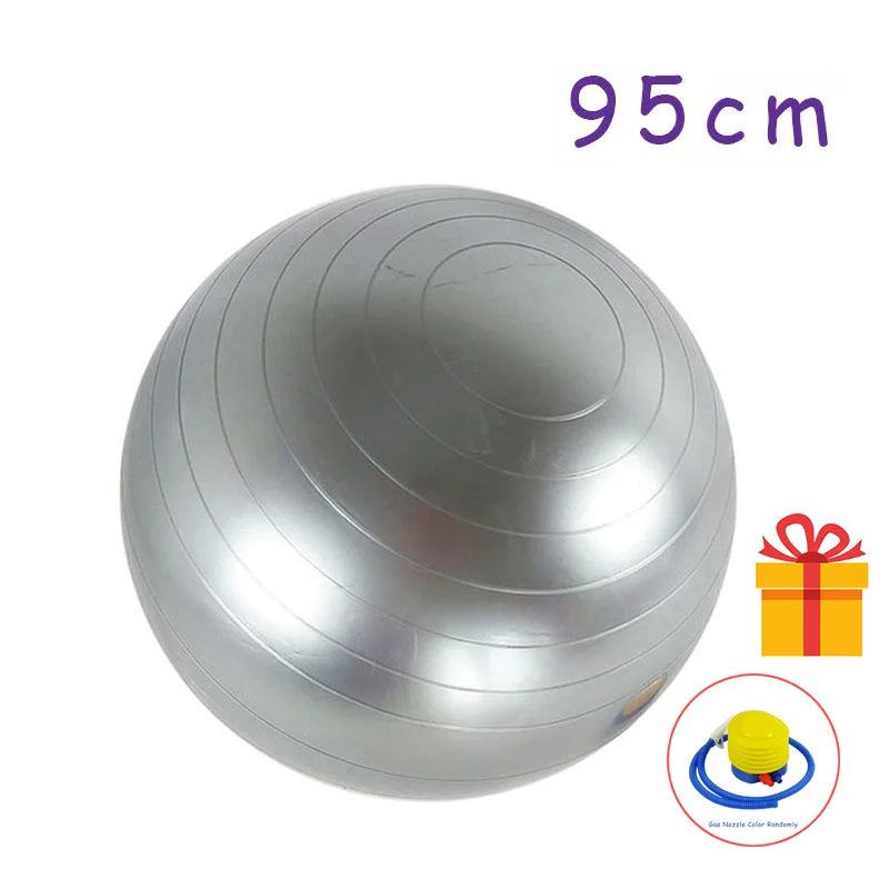 PVC Yoga Exercise Ball – Anti-Burst Balance Fitness Ball (45–95cm)