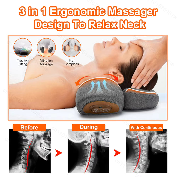 3 In 1 Neck Massager & Traction Pillow