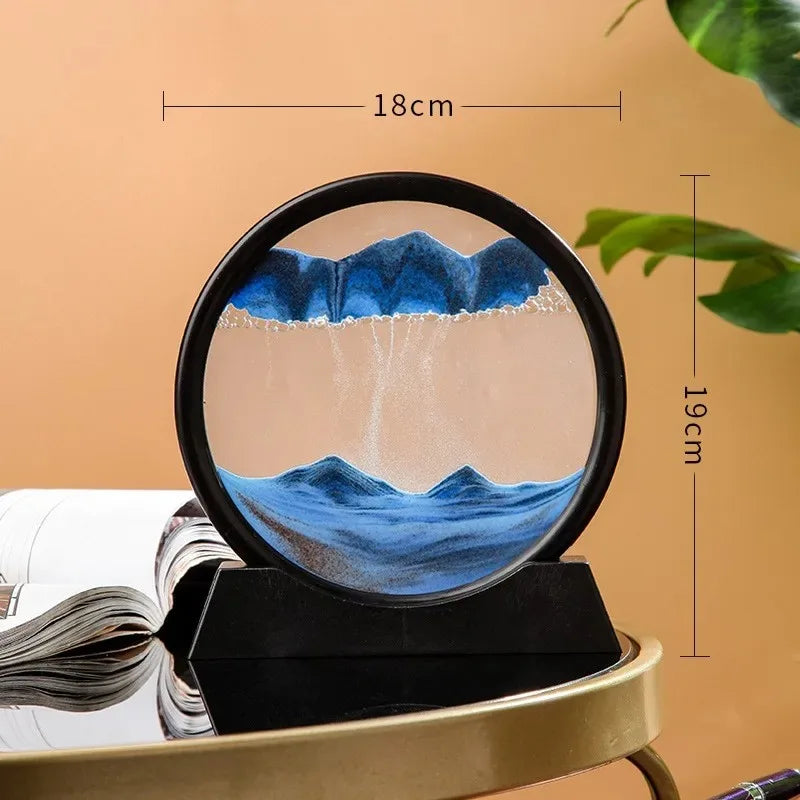 3D Quicksand Hourglass – Moving Sand Art Sculpture for Home & Office Decor