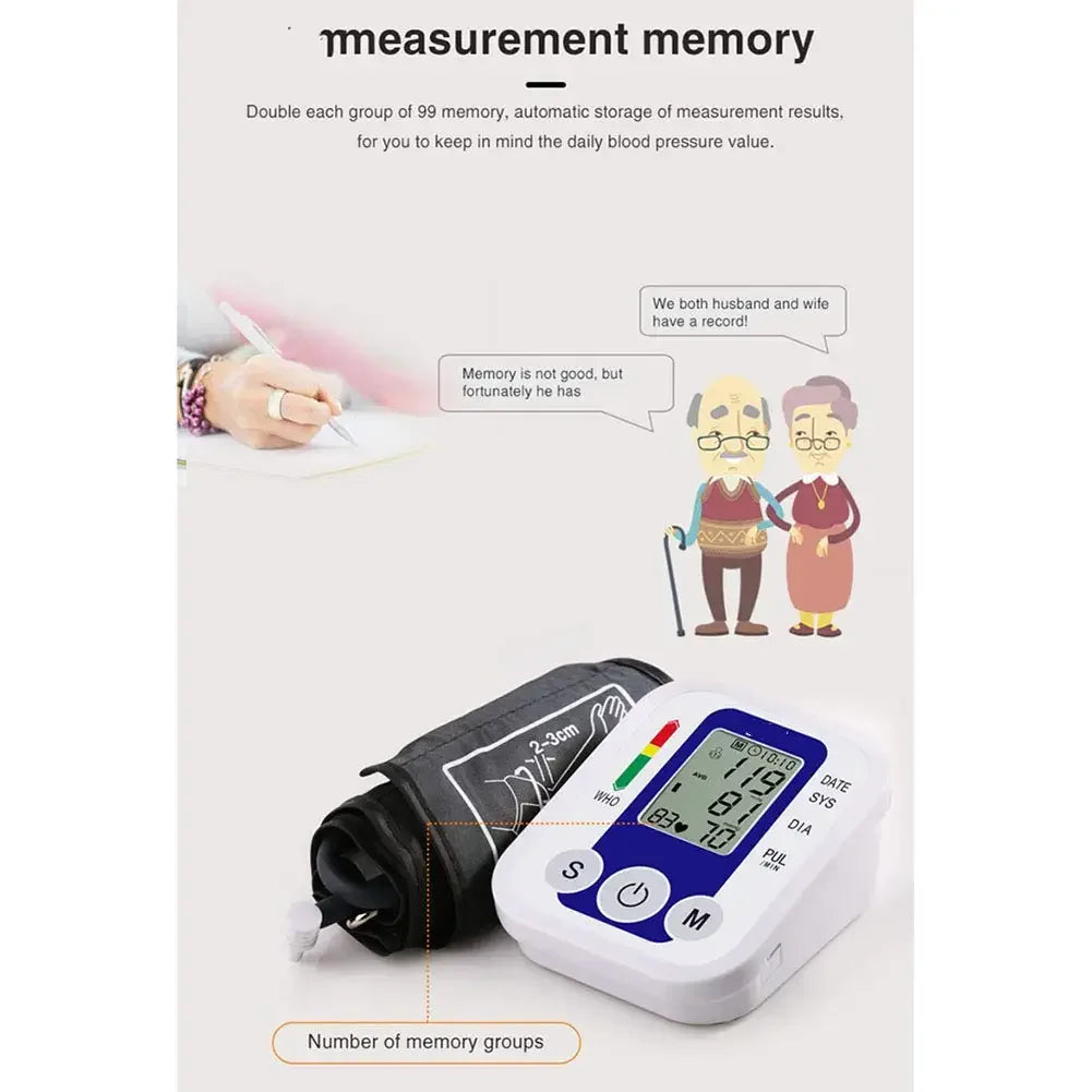 Digital Arm Blood Pressure Monitor – LCD Portable BP Meter