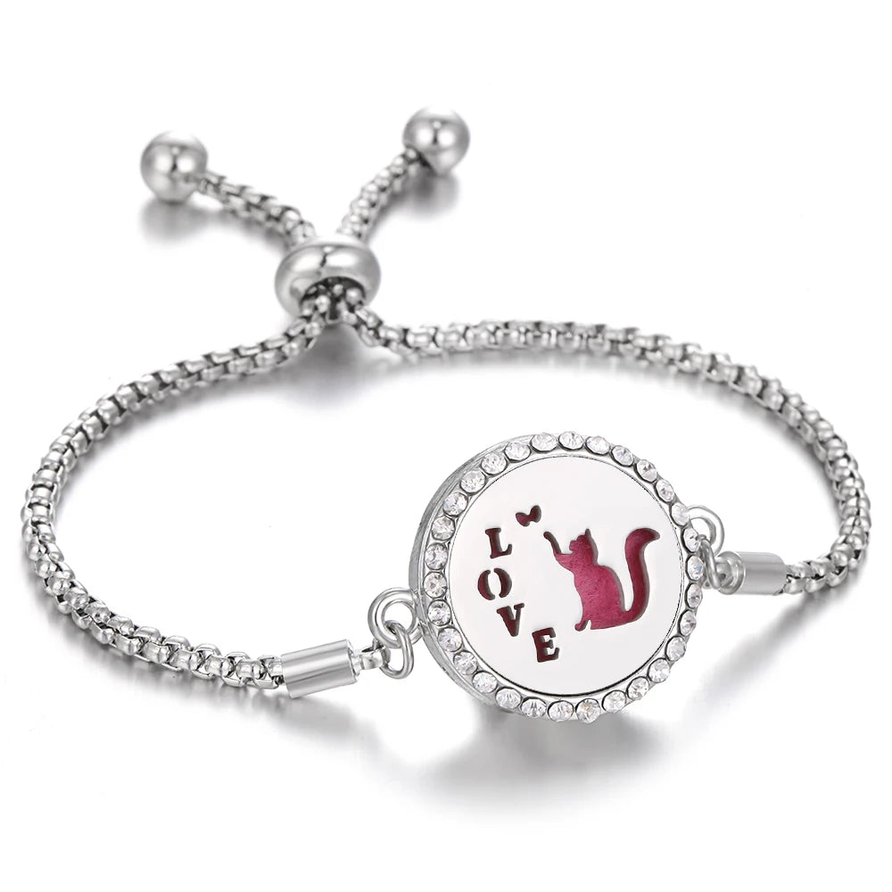 Aromatherapy Bracelet Diffuser Jewelry - Stainless Steel Locket Pendant
