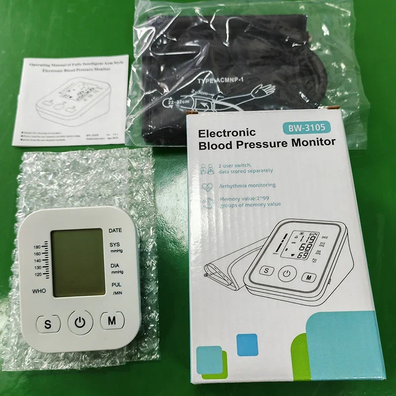 Digital Arm Blood Pressure Monitor – LCD Portable BP Meter