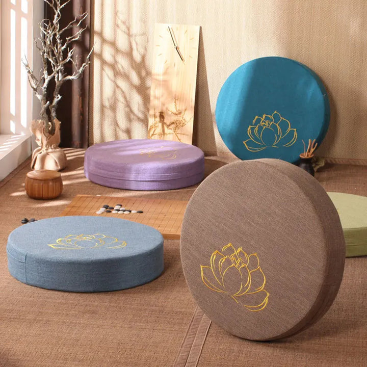 40x6cm Linen Meditation Cushion & Yoga Mat