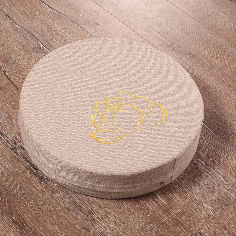40x6cm Linen Meditation Cushion & Yoga Mat