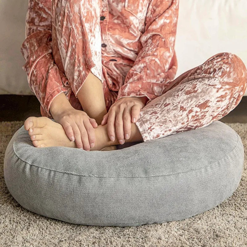 Round Floor Seat Pillow – Solid Color Meditation & Yoga Cushion