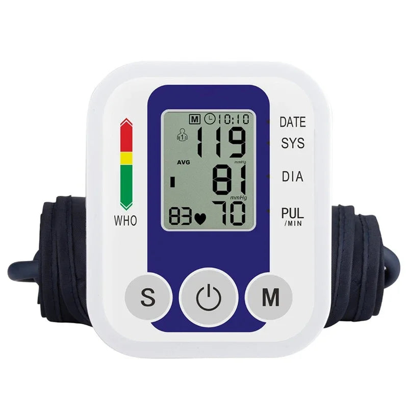 Digital Upper Arm Blood Pressure Monitor – Portable Automatic Tonometer