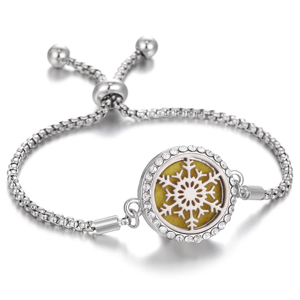 Aromatherapy Bracelet Diffuser Jewelry - Stainless Steel Locket Pendant