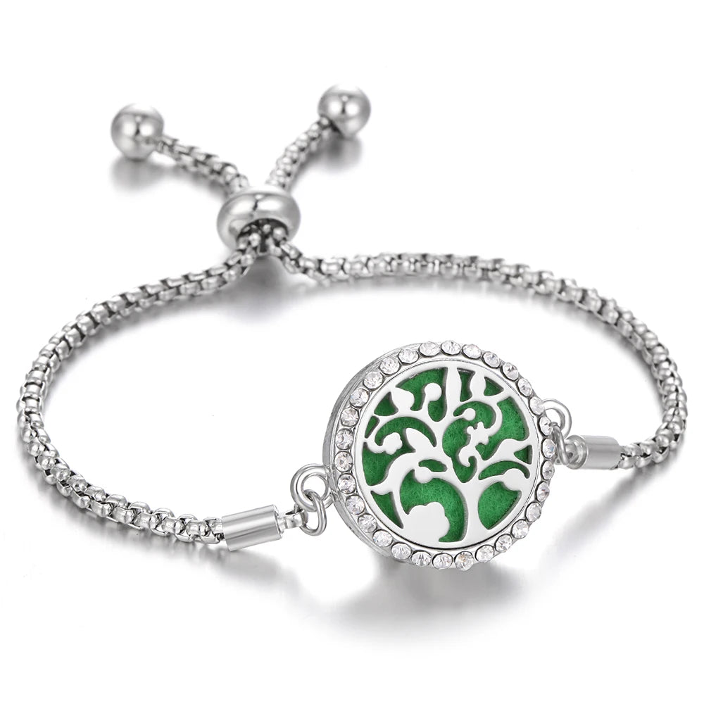 Aromatherapy Bracelet Diffuser Jewelry - Stainless Steel Locket Pendant