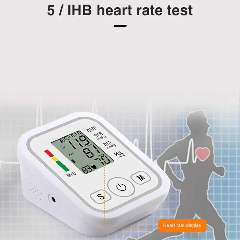 Digital Upper Arm Blood Pressure Monitor – Portable Automatic Tonometer