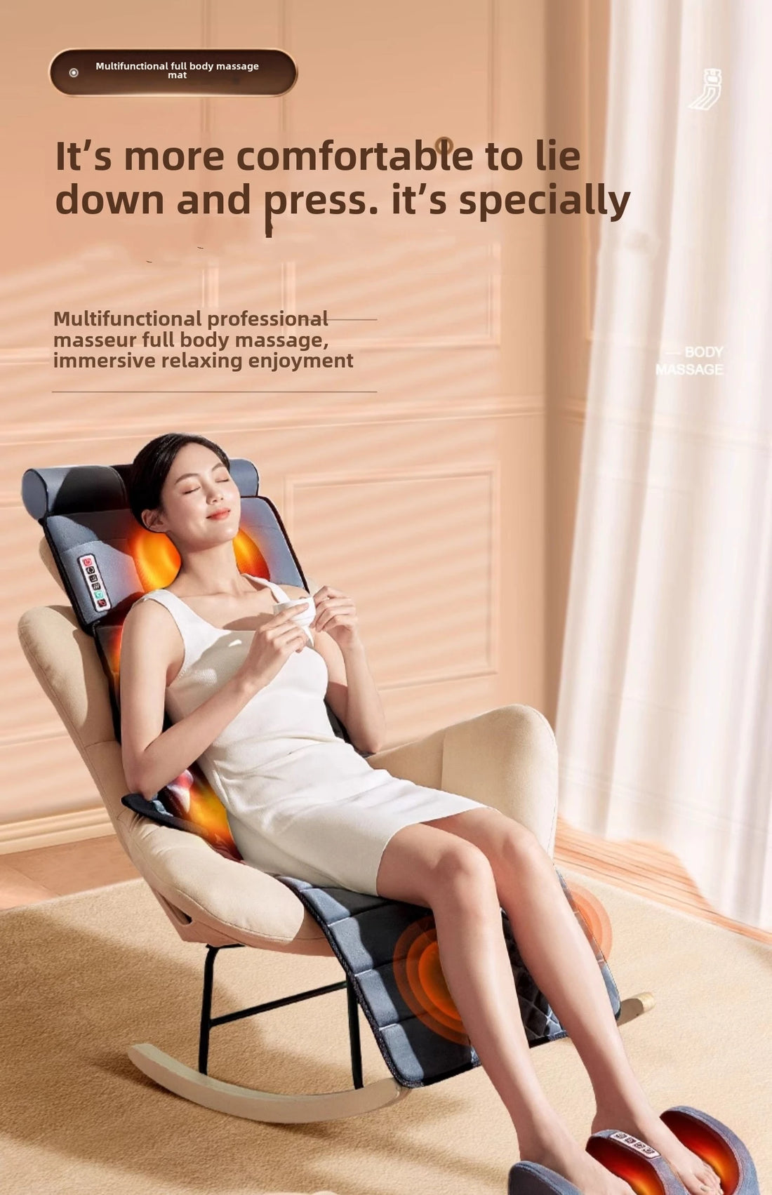 Full Body Massage Pad – 10-Zone Vibration with Heat & Kneading Pillow