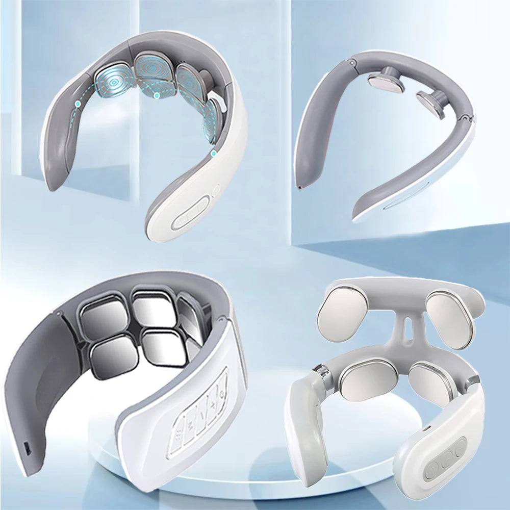Portable Smart Neck Massager – USB Rechargeable Deep Tissue Cervical Relief Device