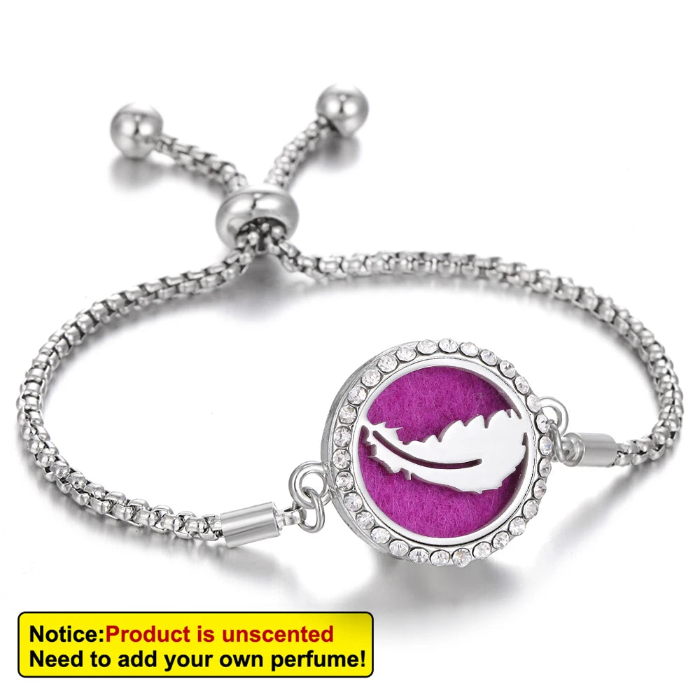 Aromatherapy Bracelet Diffuser Jewelry - Stainless Steel Locket Pendant
