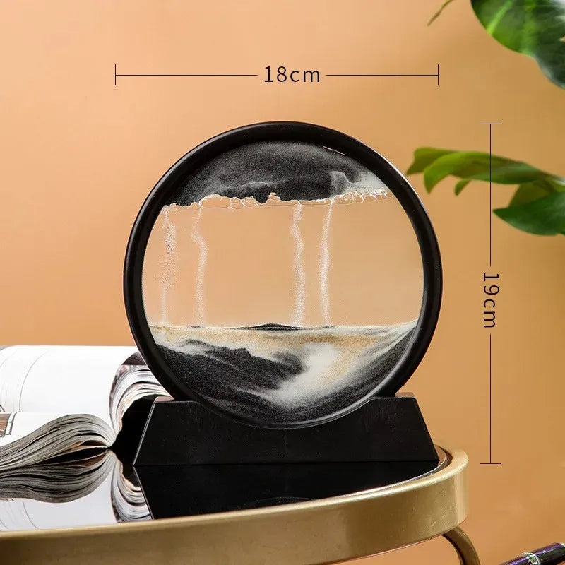 3D Quicksand Hourglass – Moving Sand Art Sculpture for Home & Office Decor