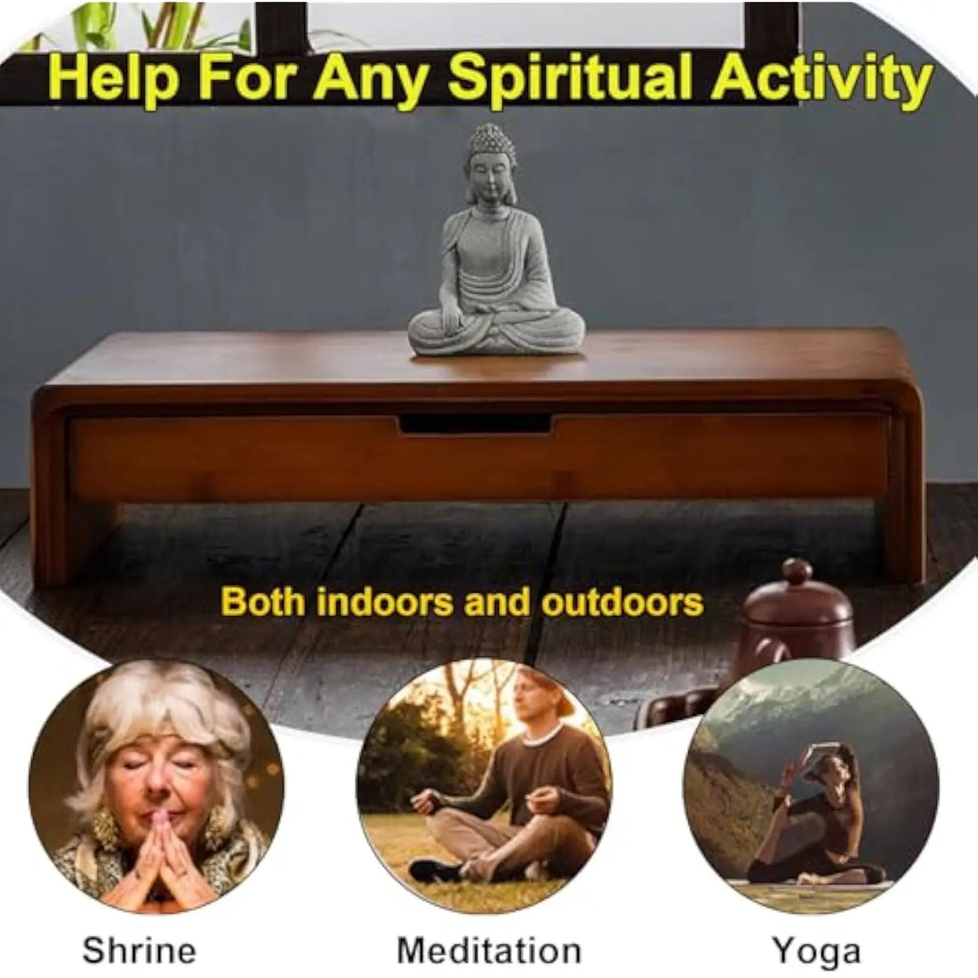 Altar Table with Storage for Meditation Shrine