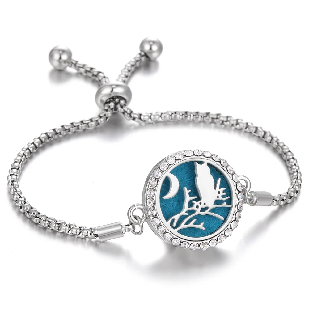 Aromatherapy Bracelet Diffuser Jewelry - Stainless Steel Locket Pendant