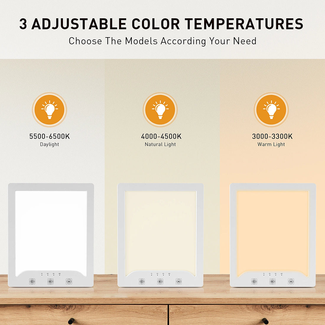 10,000 Lux Full Spectrum SAD Lamp – Adjustable Brightness & Color Temperature