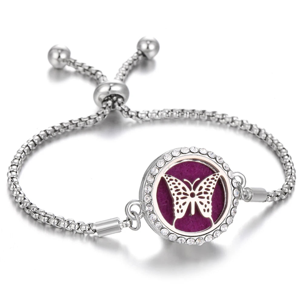 Aromatherapy Bracelet Diffuser Jewelry - Stainless Steel Locket Pendant