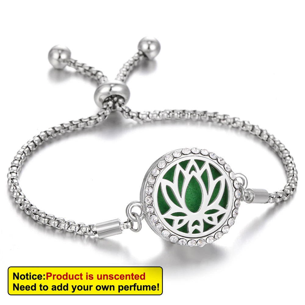 Aromatherapy Bracelet Diffuser Jewelry - Stainless Steel Locket Pendant